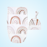 Baby Swaddle Sleeping Blanket with Knotted Pull On Hat